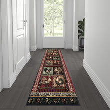 Load image into Gallery viewer, Lodge Style 6' x 6' Round Rooster Area Rug for Indoor Use