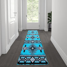 Load image into Gallery viewer, 2' x 7' Turquoise Traditional Southwestern Area Rug - Olefin Fibers