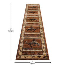 Load image into Gallery viewer, Lodge Style 2' x 7' Round Rooster Area Rug for Indoor Use