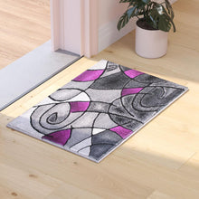 Load image into Gallery viewer, 2' x 3' Purple Abstract Pattern Area Rug - Olefin Rug
