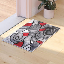 Load image into Gallery viewer, 2' x 3' Red Abstract Pattern Area Rug - Olefin Rug