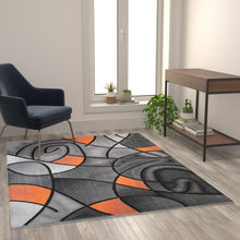 Load image into Gallery viewer, 5' x 7' Orange Abstract Area Rug - Olefin Rug