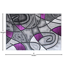 Load image into Gallery viewer, 6' x 9' Purple Abstract Area Rug - Olefin Rug
