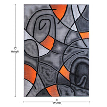 Load image into Gallery viewer, 8' x 10' Orange Abstract Area Rug - Olefin Rug