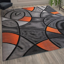Load image into Gallery viewer, 8' x 10' Orange Abstract Area Rug - Olefin Rug