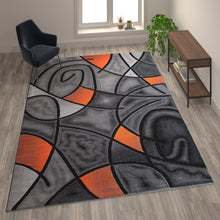 Load image into Gallery viewer, 8' x 10' Orange Abstract Area Rug - Olefin Rug