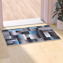 Load image into Gallery viewer, 2' x 3' Blue Color Blocked Area Rug - Olefin Rug