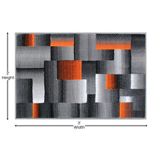 Load image into Gallery viewer, 2' x 3' Orange Color Blocked Area Rug - Olefin Rug