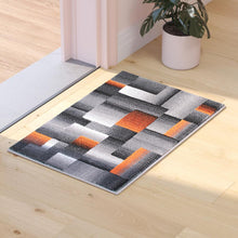 Load image into Gallery viewer, 2' x 3' Orange Color Blocked Area Rug - Olefin Rug
