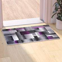 Load image into Gallery viewer, 2' x 3' Purple Color Blocked Area Rug - Olefin Rug
