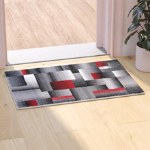 Load image into Gallery viewer, 2' x 3' Red Color Blocked Area Rug - Olefin Rug