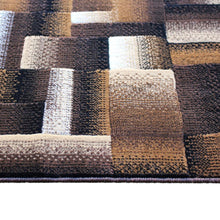 Load image into Gallery viewer, 2' x 7' Chocolate Color Blocked Area Rug - Olefin Rug