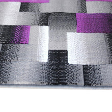 Load image into Gallery viewer, 2' x 7' Purple Color Blocked Area Rug - Olefin Rug