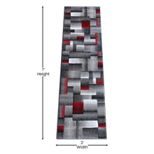 Load image into Gallery viewer, 2' x 7' Red Color Blocked Area Rug - Olefin Rug