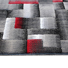 Load image into Gallery viewer, 2' x 7' Red Color Blocked Area Rug - Olefin Rug
