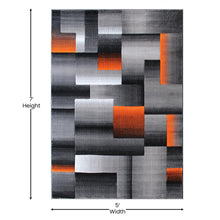 Load image into Gallery viewer, 5' x 7' Orange Color Blocked Area Rug - Olefin Rug