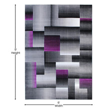 Load image into Gallery viewer, 6' x 9' Purple Color Blocked Area Rug - Olefin Rug