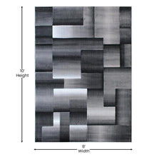 Load image into Gallery viewer, 8' x 10' Gray Color Blocked Area Rug - Olefin Rug