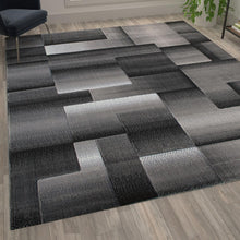 Load image into Gallery viewer, 8' x 10' Gray Color Blocked Area Rug - Olefin Rug