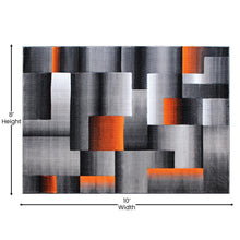 Load image into Gallery viewer, 8' x 10' Orange Color Blocked Area Rug - Olefin Rug
