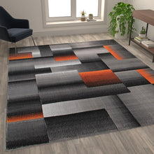 Load image into Gallery viewer, 8' x 10' Orange Color Blocked Area Rug - Olefin Rug