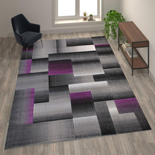 Load image into Gallery viewer, 8' x 10' Purple Color Blocked Area Rug - Olefin Rug