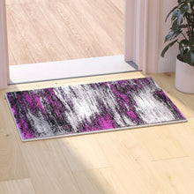 Load image into Gallery viewer, 2' x 3' Purple Abstract Scraped Area Rug - Olefin Rug