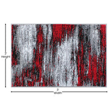Load image into Gallery viewer, 2' x 3' Red Abstract Scraped Area Rug - Olefin Rug