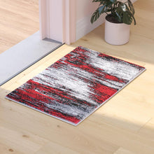 Load image into Gallery viewer, 2' x 3' Red Abstract Scraped Area Rug - Olefin Rug