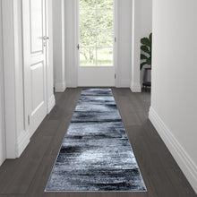 Load image into Gallery viewer, 2' x 7' Gray Abstract Area Rug - Olefin Rug
