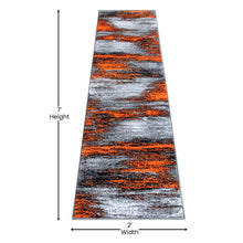 Load image into Gallery viewer, 2' x 7' Red Abstract Area Rug - Olefin Rug