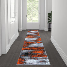 Load image into Gallery viewer, 2' x 7' Red Abstract Area Rug - Olefin Rug