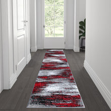 Load image into Gallery viewer, 2' x 7' Orange Abstract Area Rug - Olefin Rug