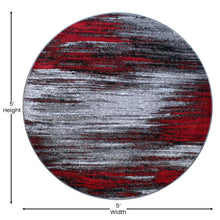 Load image into Gallery viewer, 5' x 5' Round Red Abstract Area Rug - Olefin Rugs