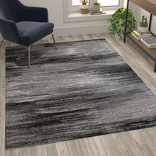 Load image into Gallery viewer, 5' x 7' Gray Scraped Design Area Rug - Olefin Rug with Jute Backing