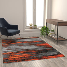 Load image into Gallery viewer, 5' x 7' Orange Scraped Design Area Rug - Olefin Rug with Jute Backing