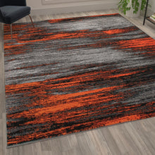Load image into Gallery viewer, 8' x 10' Orange Scraped Design Area Rug - Olefin Rug with Jute Backing