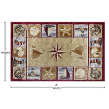 Load image into Gallery viewer, Plush 2' x 3' Beige Nautical Area Rug for Indoor Use