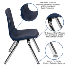 Load image into Gallery viewer, Advantage Navy Student Stack School Chair - 12-inch