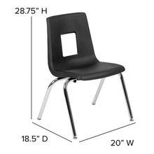 Load image into Gallery viewer, Advantage Black Student Stack School Chair - 16-inch
