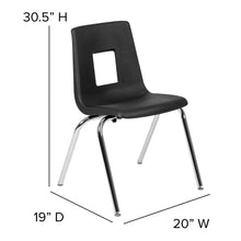 Load image into Gallery viewer, Advantage Black Student Stack School Chair - 18-inch