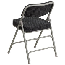 Load image into Gallery viewer, HERCULES Series Premium Curved Triple Braced & Double Hinged Black Pin-Dot Fabric Metal Folding Chair