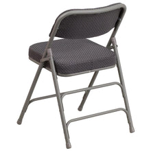 Load image into Gallery viewer, HERCULES Series Premium Curved Triple Braced & Double Hinged - Gray Fabric Metal Folding Chair