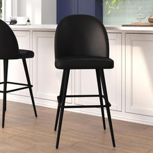 Load image into Gallery viewer, 30" High Back Armless Barstools, Black LeatherSoft-Set of 2