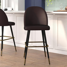Load image into Gallery viewer, 30" High Back Armless Barstools, Brown LeatherSoft-Set of 2