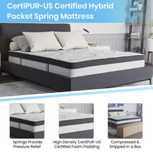 Load image into Gallery viewer, 10 Inch Hybrid Pocket Spring Mattress, Queen Mattress in a Box