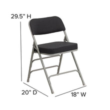 Load image into Gallery viewer, Triple Braced & Double Hinged Black Pin-Dot Fabric Metal Folding Chair pack of 4