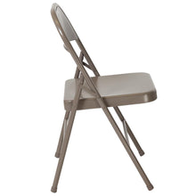 Load image into Gallery viewer, HERCULES Series Double Braced Gray Metal Folding Chair