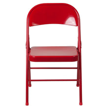 Load image into Gallery viewer, HERCULES Series Double Braced Red Metal Folding Chair