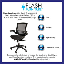 Load image into Gallery viewer, Mid-Back Black Mesh Executive Swivel Office Chair with Black Frame